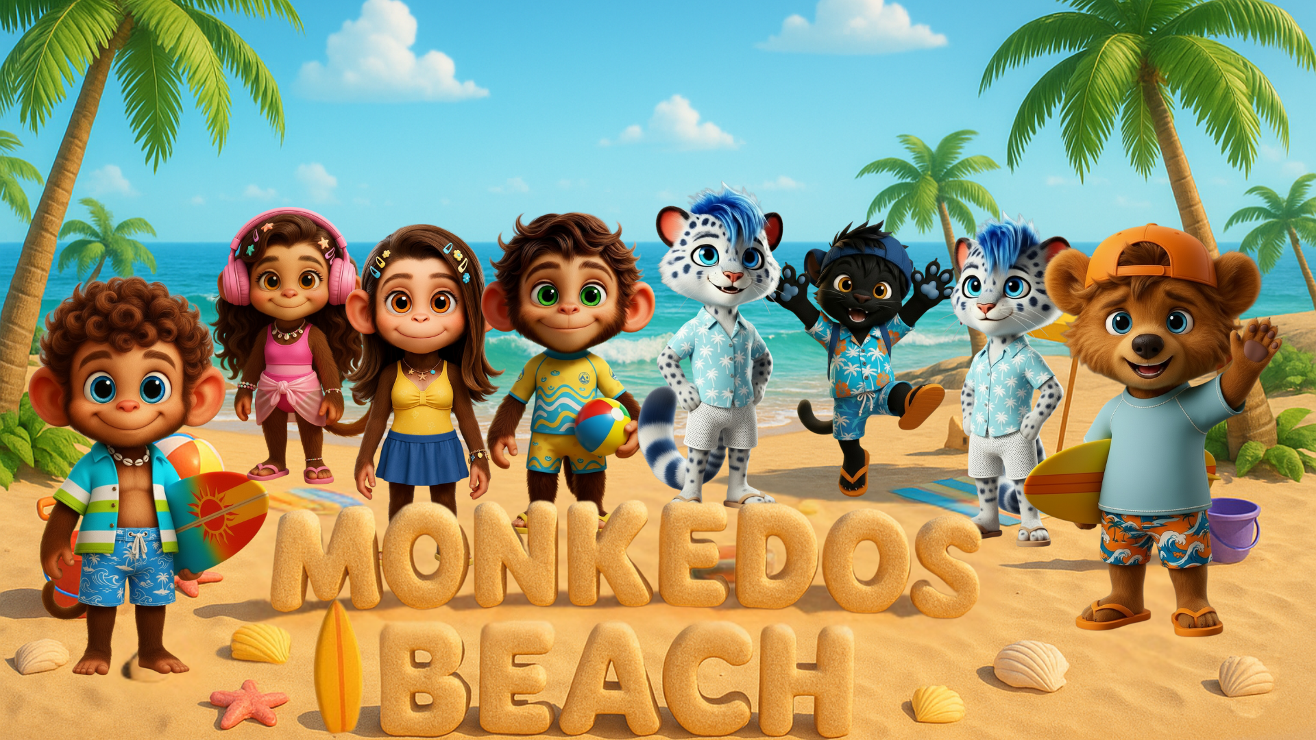 Monkedos Beach characters